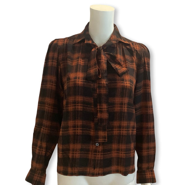 YSL Rust Silk Blouse