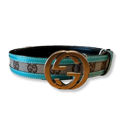 Gucci Turq Trim Belt