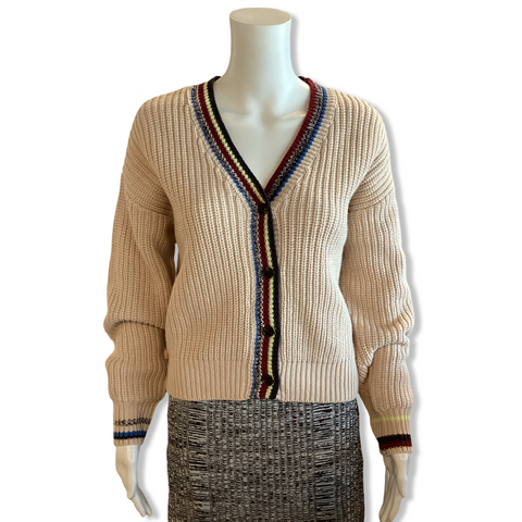 Stripe Trim Cardi