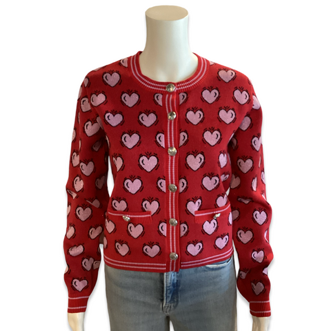 Burton Morris Hearts Cardigan